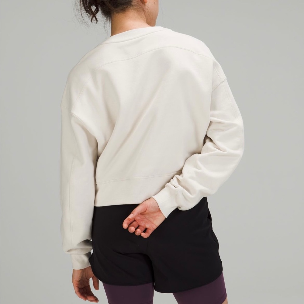 Softstreme Perfectly Oversized Cropped Crew In White Opal - Picture 2 of 7